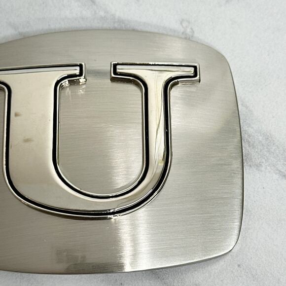 Letter U Initial Monogram Silver Tone Belt Buckle ✨ - Picture 10 of 14